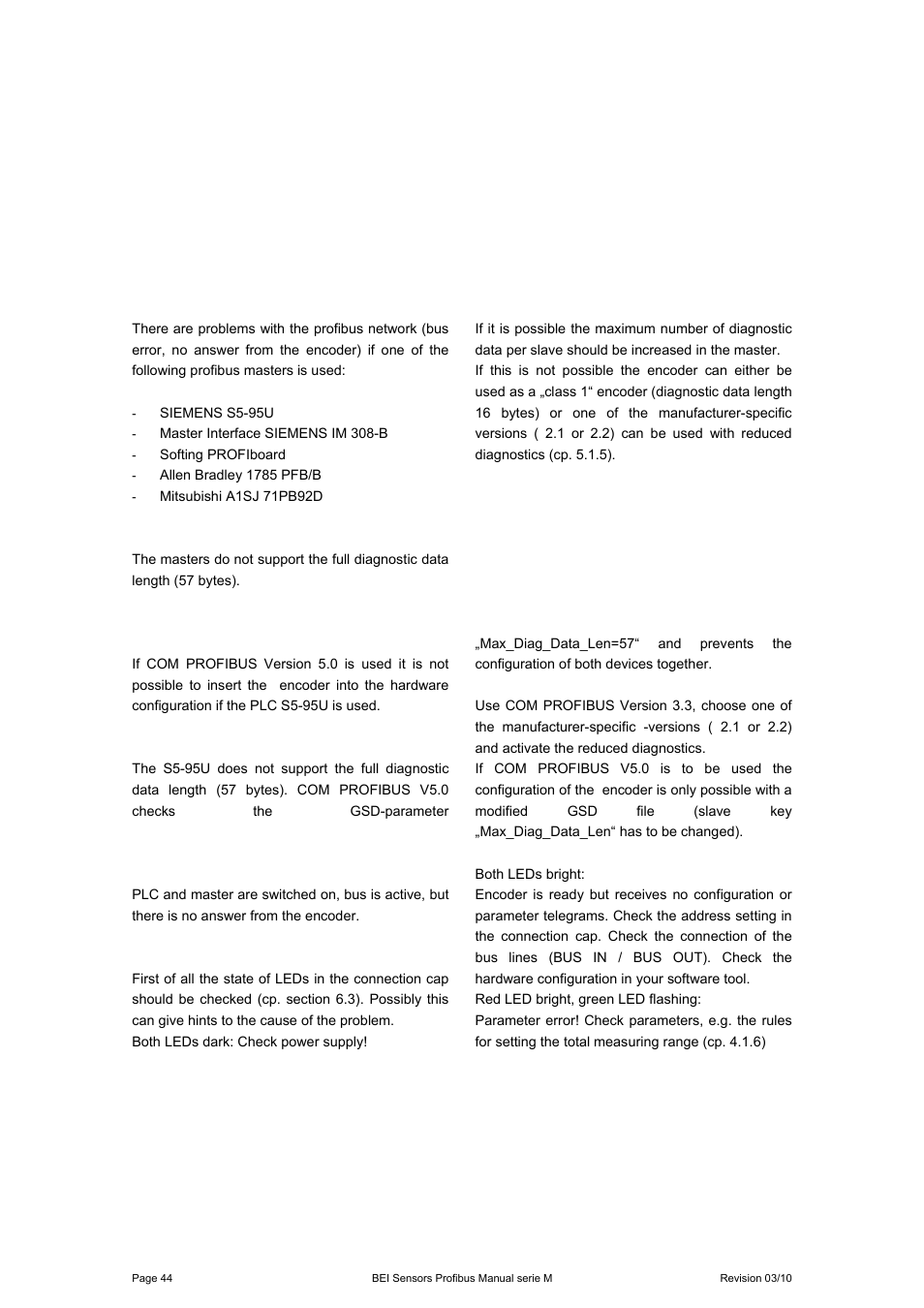 3 faq absolute encoder profibus | BEI Sensors MHK5 Absolute Hollow Shaft Encoder User Manual | Page 44 / 48