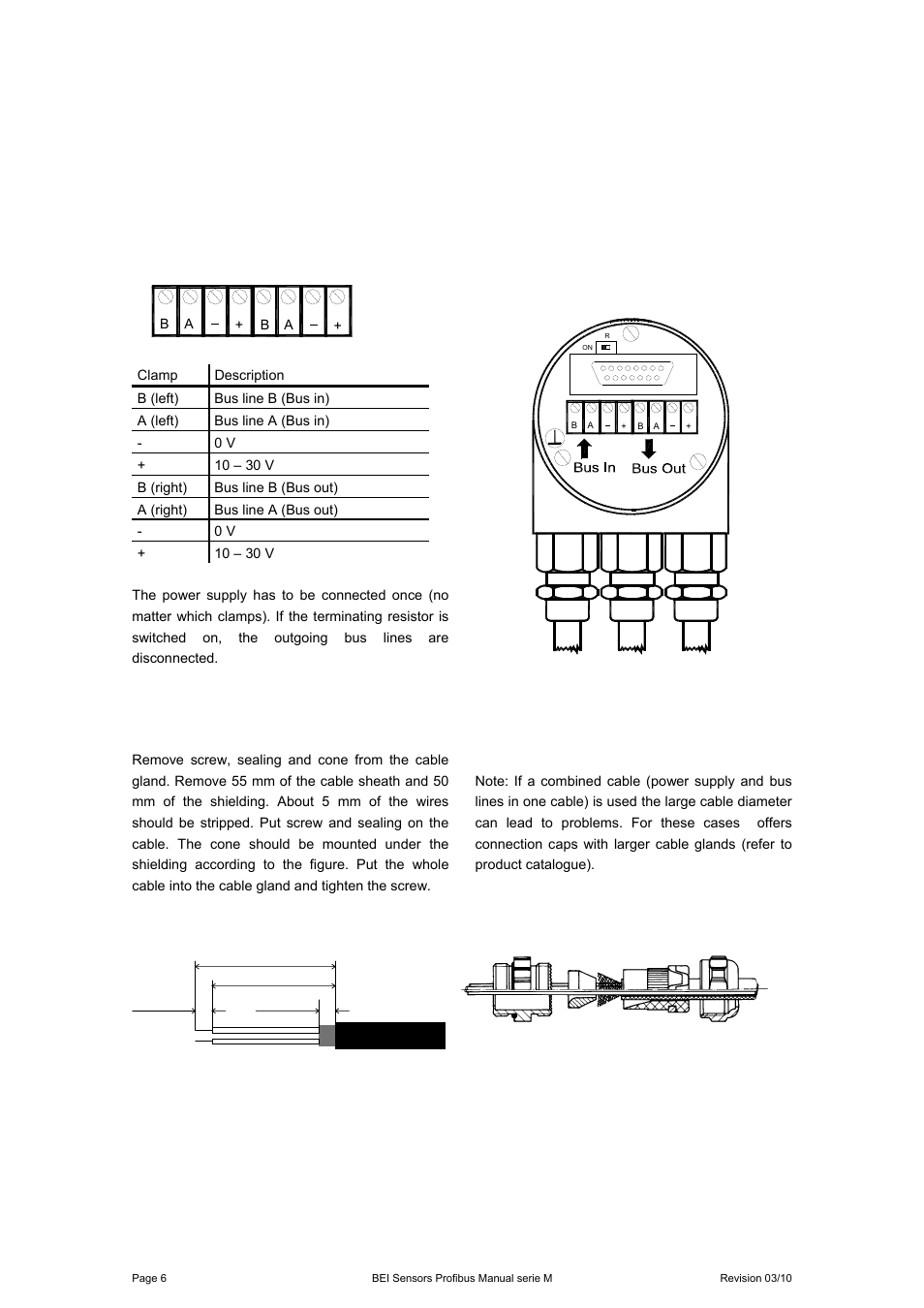 2 connecting bus lines and power supply | BEI Sensors MHK5 Absolute Hollow Shaft Encoder User Manual | Page 6 / 48