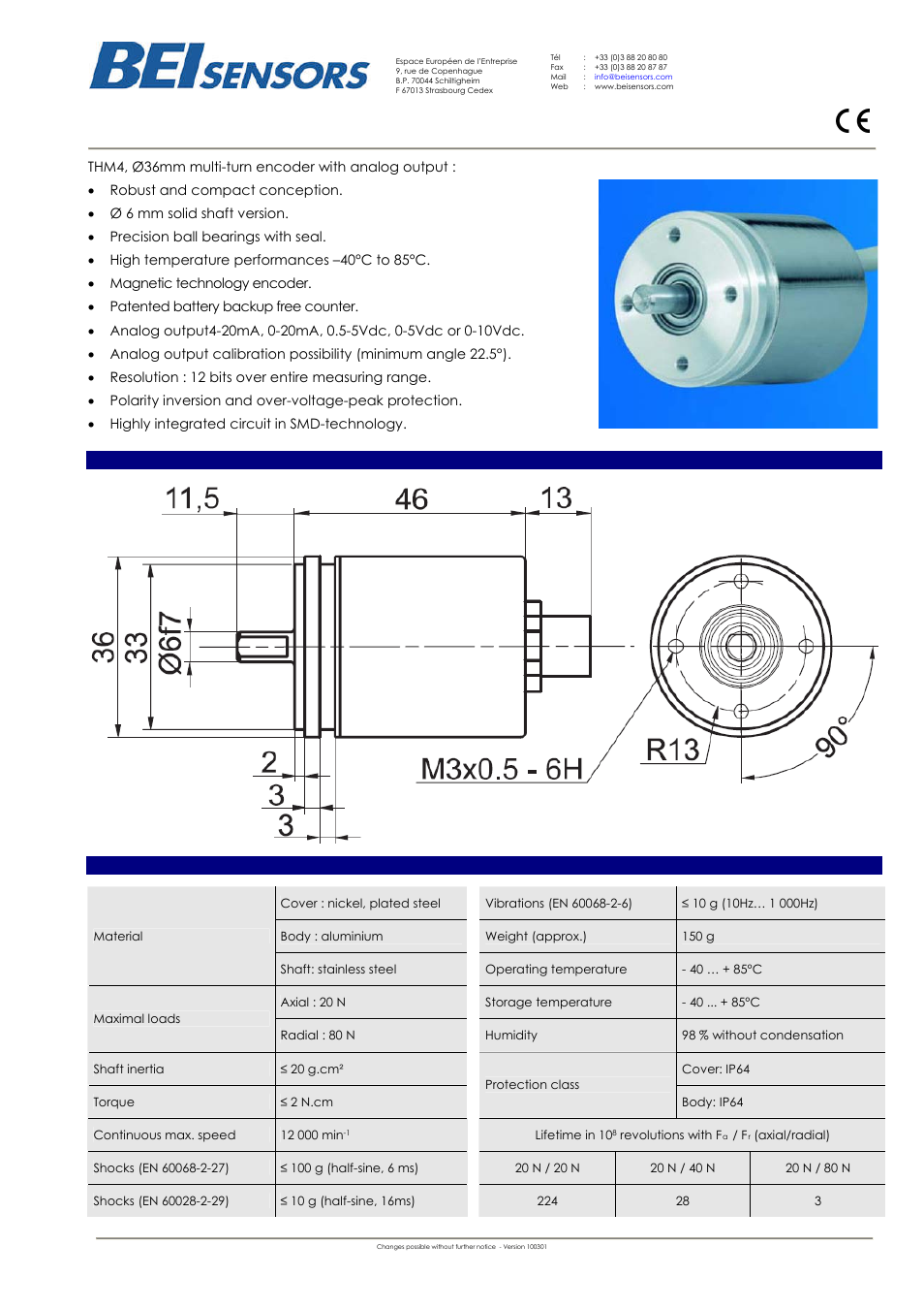 BEI Sensors THM4 User Manual | 2 pages