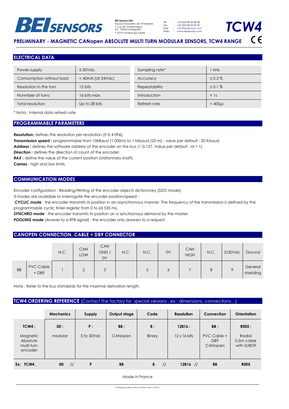 Tcw4 | BEI Sensors TCW4 User Manual | Page 2 / 2