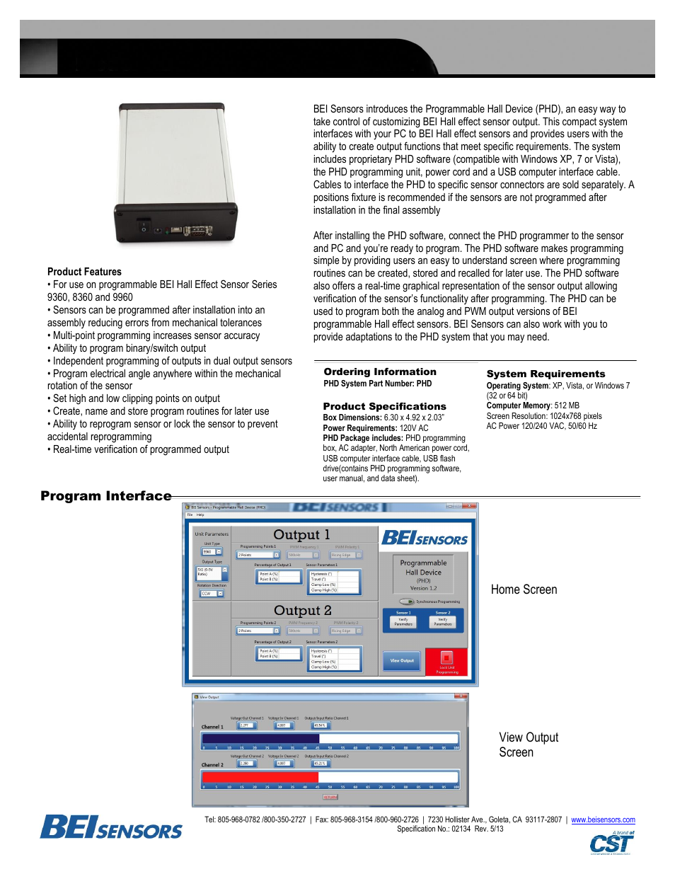 BEI Sensors Programmable Hall Device User Manual | 2 pages