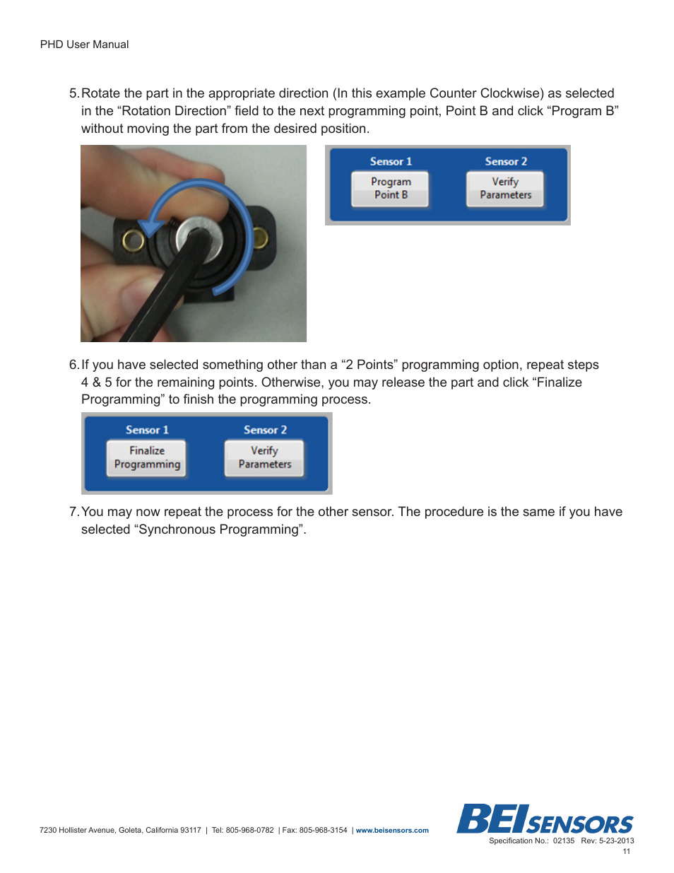 BEI Sensors Programmable Hall Device User Manual | Page 11 / 14