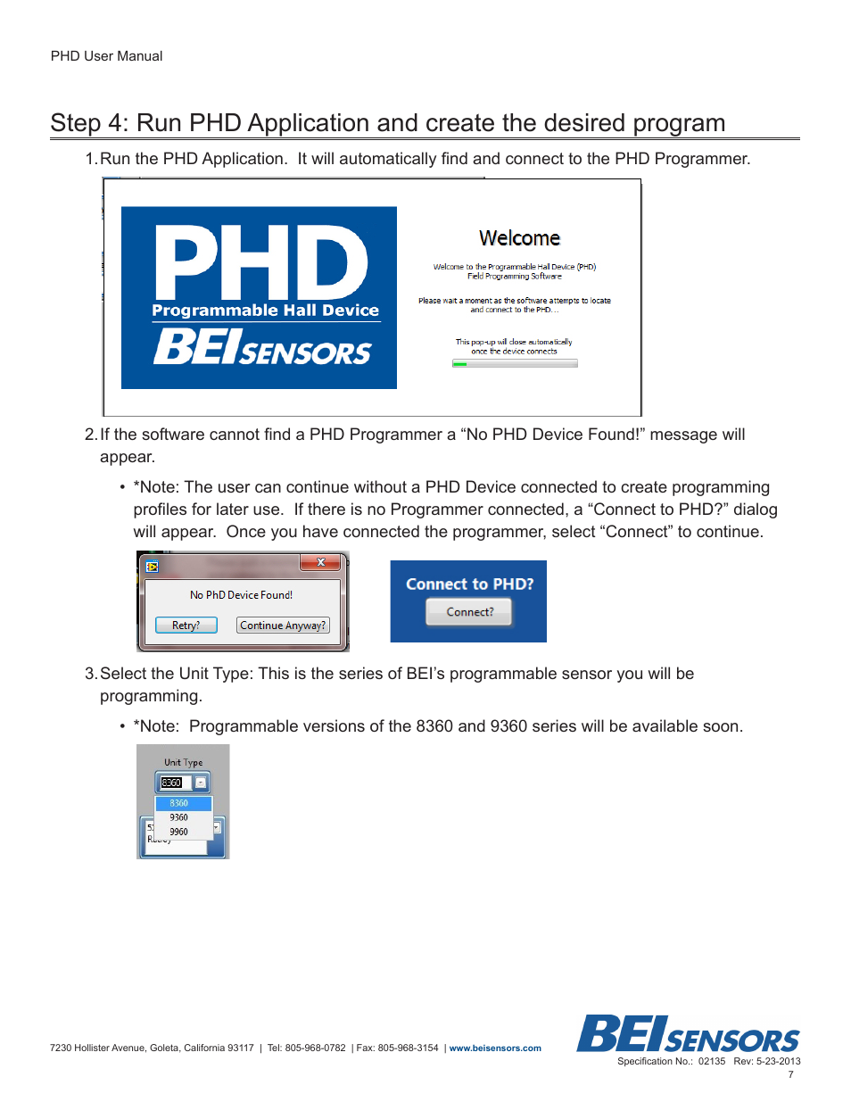 BEI Sensors Programmable Hall Device User Manual | Page 7 / 14