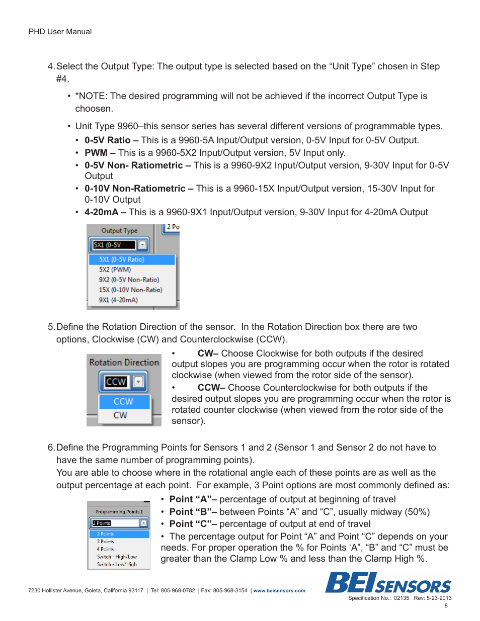 BEI Sensors Programmable Hall Device User Manual | Page 8 / 14
