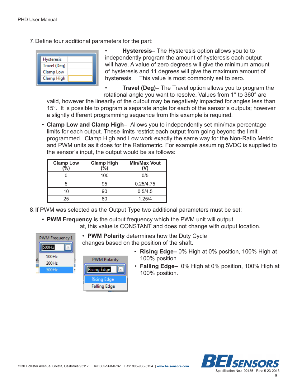 BEI Sensors Programmable Hall Device User Manual | Page 9 / 14