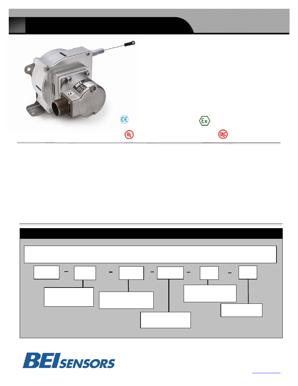 BEI Sensors LT25 Linear Cable Transducer User Manual | 2 pages