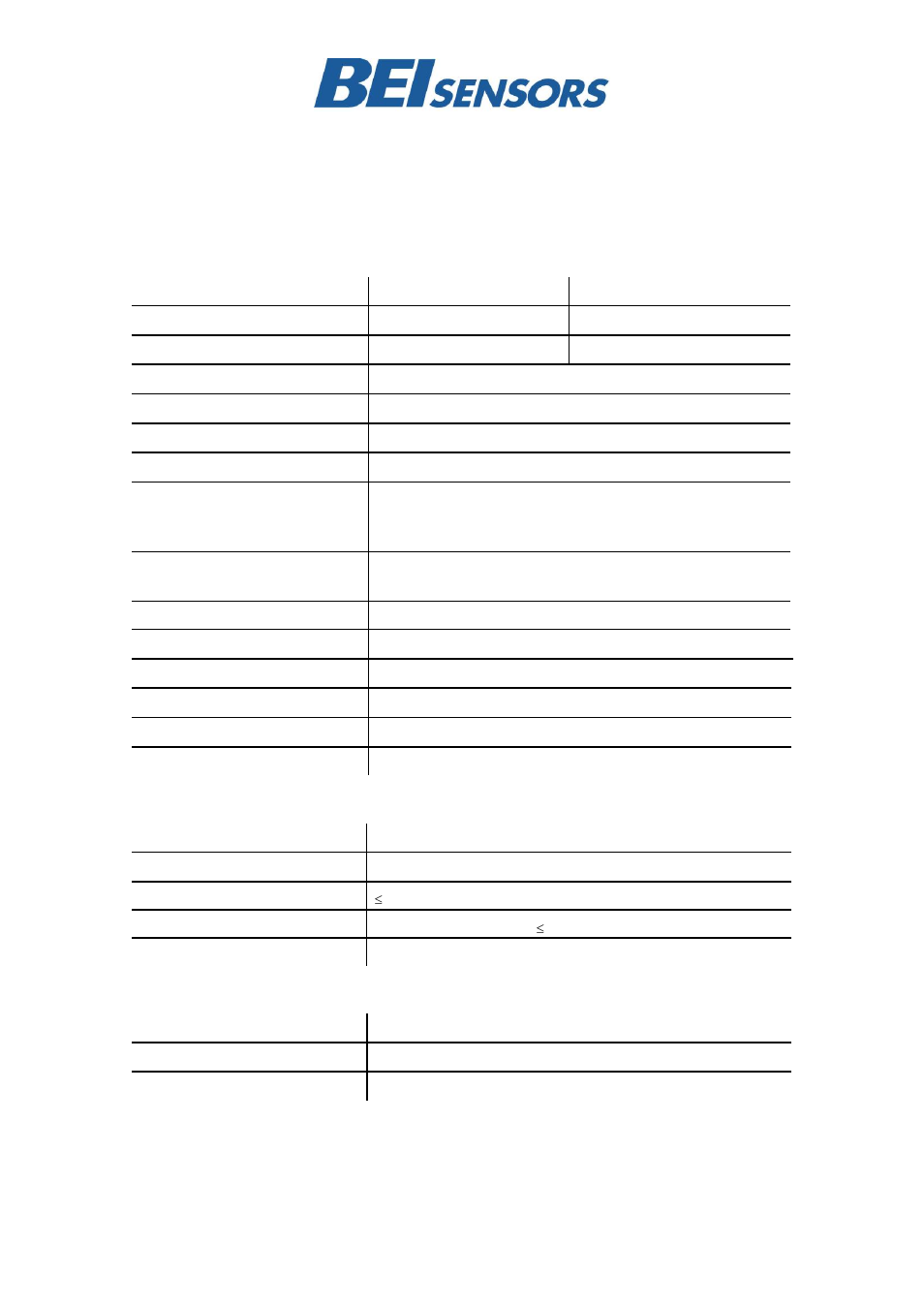 BEI Sensors Industrial Duty Inclinometers User Manual | Page 2 / 9