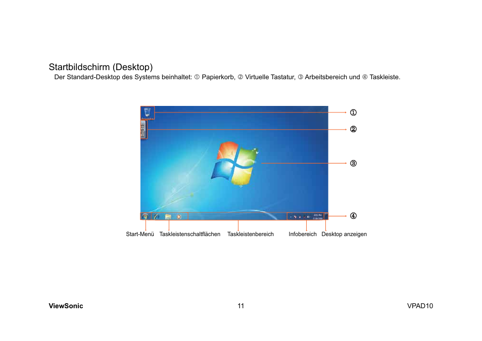 Startbildschirm (desktop) | VIEWSONIC ViewPad 10 User Manual | Page 109 / 264