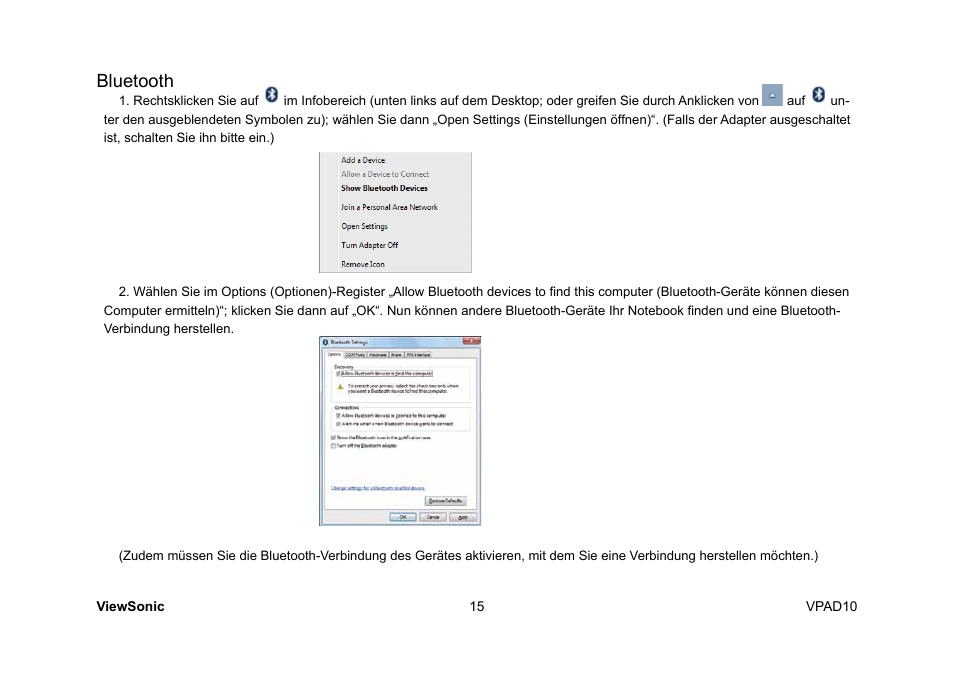 Bluetooth | VIEWSONIC ViewPad 10 User Manual | Page 113 / 264