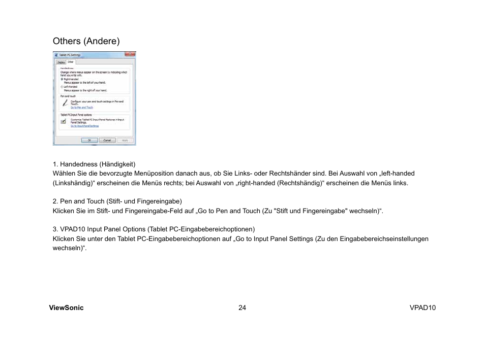 Others (andere) | VIEWSONIC ViewPad 10 User Manual | Page 122 / 264