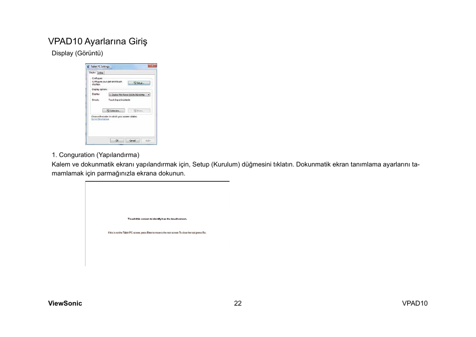 Vpad10 ayarlarına giriş | VIEWSONIC ViewPad 10 User Manual | Page 208 / 264