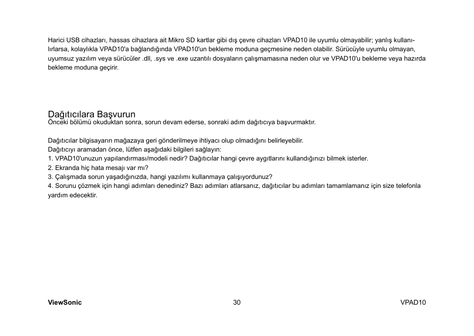 Dağıtıcılara başvurun | VIEWSONIC ViewPad 10 User Manual | Page 216 / 264