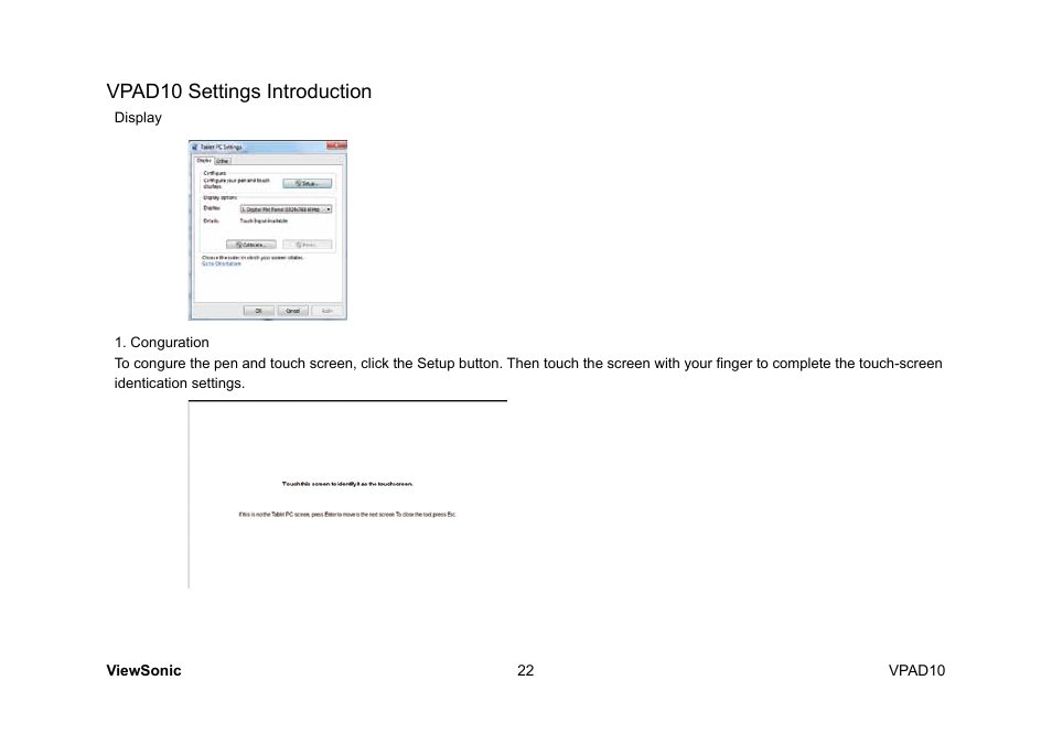 Vpad10 settings introduction | VIEWSONIC ViewPad 10 User Manual | Page 32 / 264