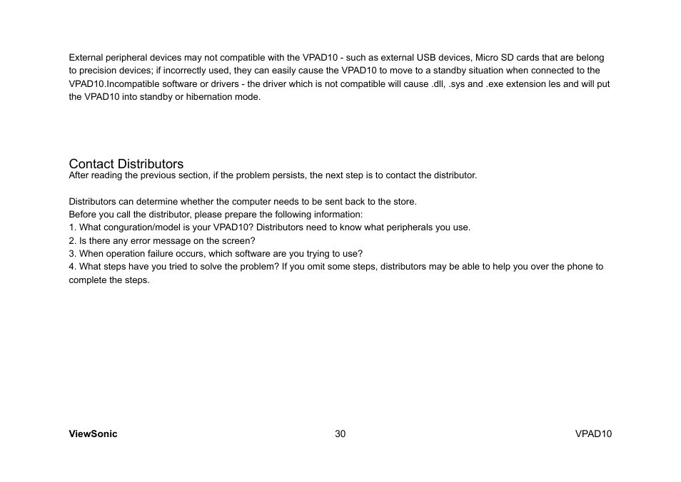 Contact distributors | VIEWSONIC ViewPad 10 User Manual | Page 40 / 264