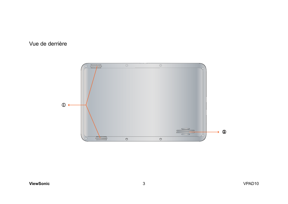 Vue de derrière | VIEWSONIC ViewPad 10 User Manual | Page 57 / 264