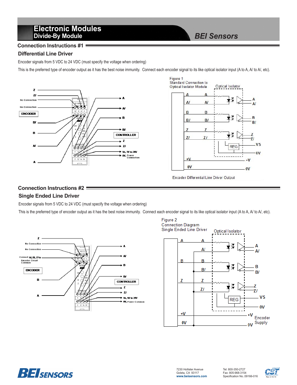 Electronic modules, Bei sensors, Divide-by module | BEI Sensors Divide-By Module User Manual | Page 2 / 3