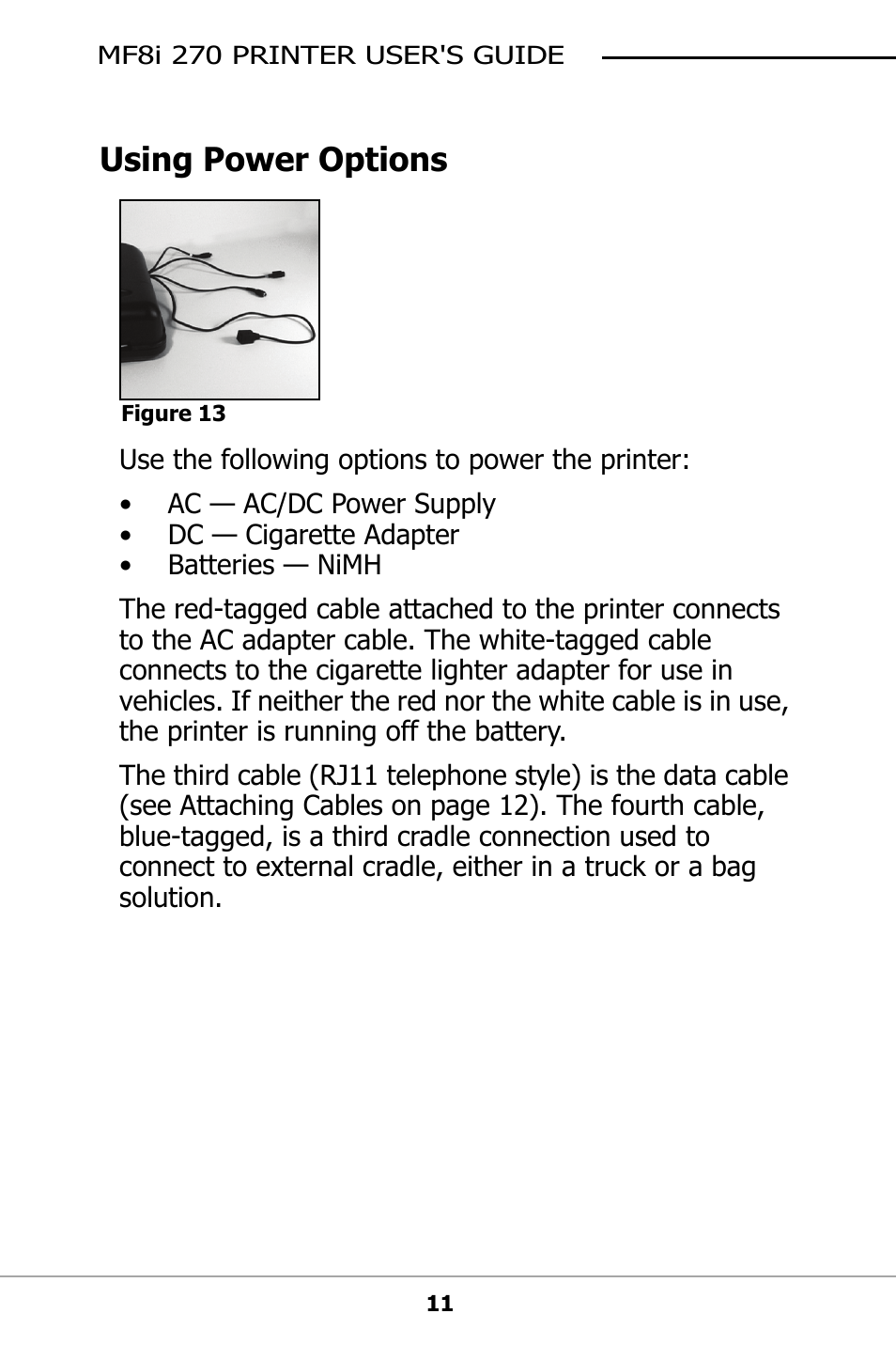 Using power options | Datamax-O'Neil MF8I 270 User Guide User Manual | Page 14 / 20