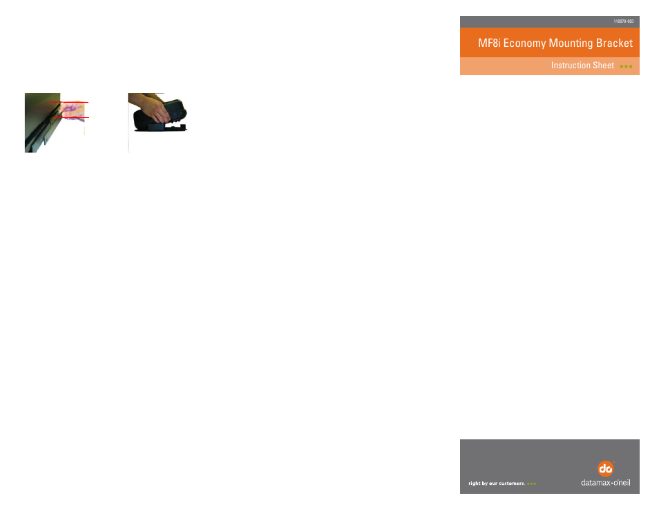 Mf8i economy mounting bracket | Datamax-O'Neil MF8I Economy Mounting Bracket User Manual | Page 2 / 2