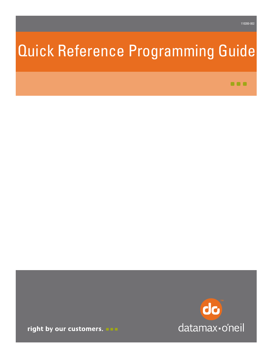 Datamax-O'Neil microFlash 2te Quick Reference Programming Guide User Manual | 72 pages