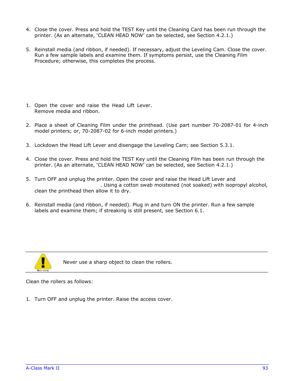 Datamax-O'Neil A-Class Mark II Operator’s Manual User Manual | Page 103 / 160