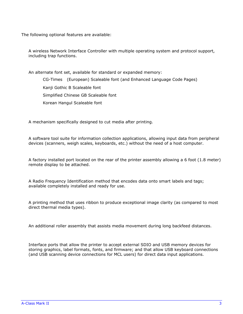 Datamax-O'Neil A-Class Mark II Operator’s Manual User Manual | Page 13 / 160