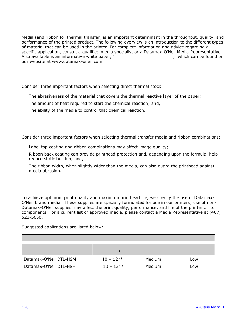 2 approved media and ribbon | Datamax-O'Neil A-Class Mark II Operator’s Manual User Manual | Page 130 / 160