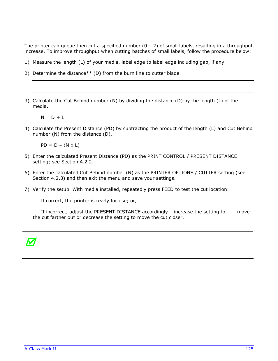 Cut behind setup | Datamax-O'Neil A-Class Mark II Operator’s Manual User Manual | Page 135 / 160