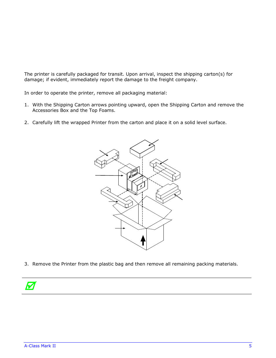 Getting started, 1 unpacking | Datamax-O'Neil A-Class Mark II Operator’s Manual User Manual | Page 15 / 160