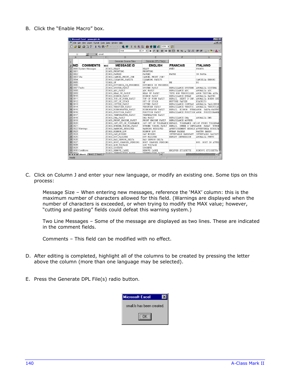 Datamax-O'Neil A-Class Mark II Operator’s Manual User Manual | Page 150 / 160