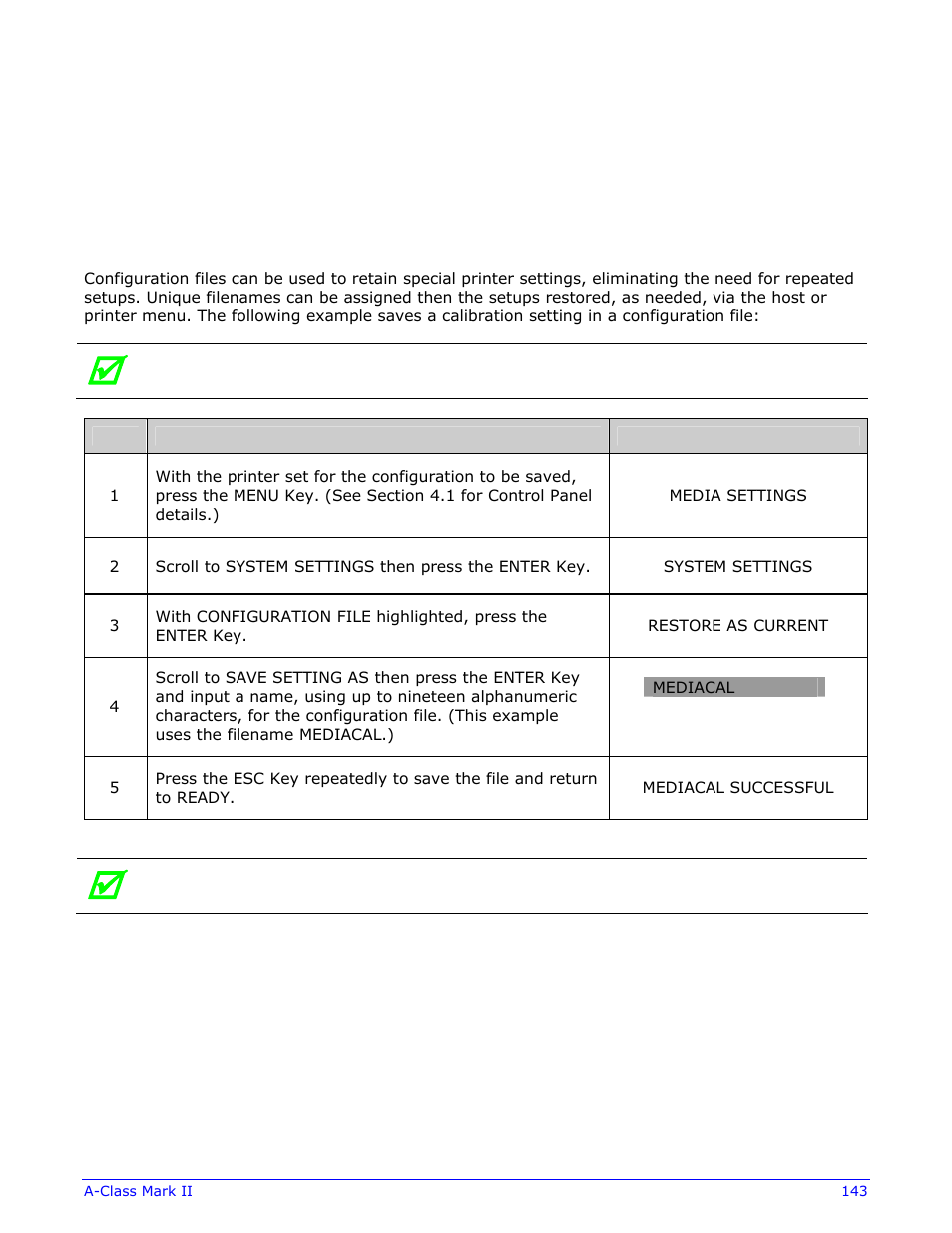 Appendix f, Saving a configuration file | Datamax-O'Neil A-Class Mark II Operator’s Manual User Manual | Page 153 / 160