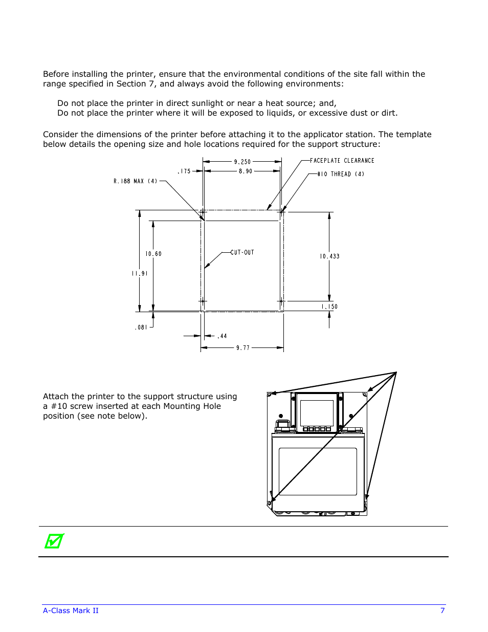 2 mounting requirements | Datamax-O'Neil A-Class Mark II Operator’s Manual User Manual | Page 17 / 160