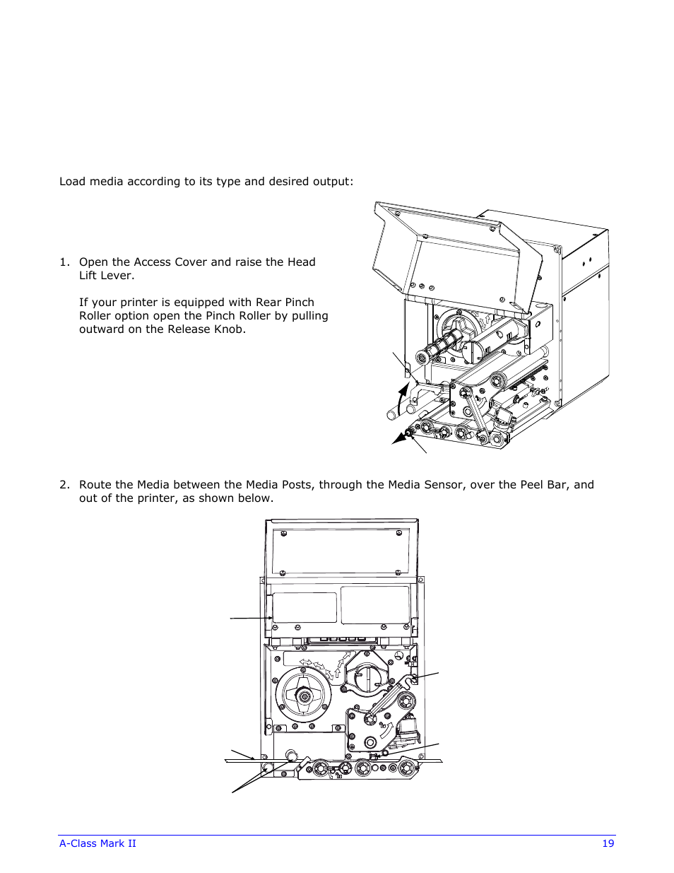 Setting up the printer, 1 loading media | Datamax-O'Neil A-Class Mark II Operator’s Manual User Manual | Page 29 / 160