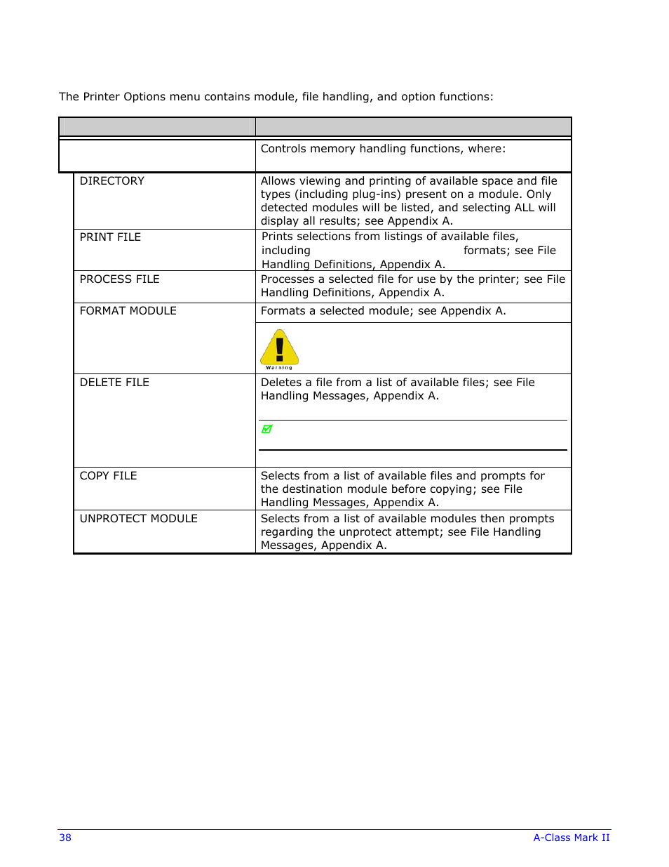 3 printer options | Datamax-O'Neil A-Class Mark II Operator’s Manual User Manual | Page 48 / 160
