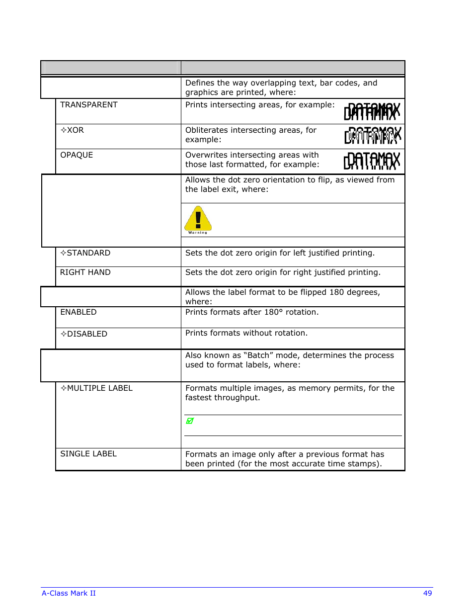 Datamax-O'Neil A-Class Mark II Operator’s Manual User Manual | Page 59 / 160