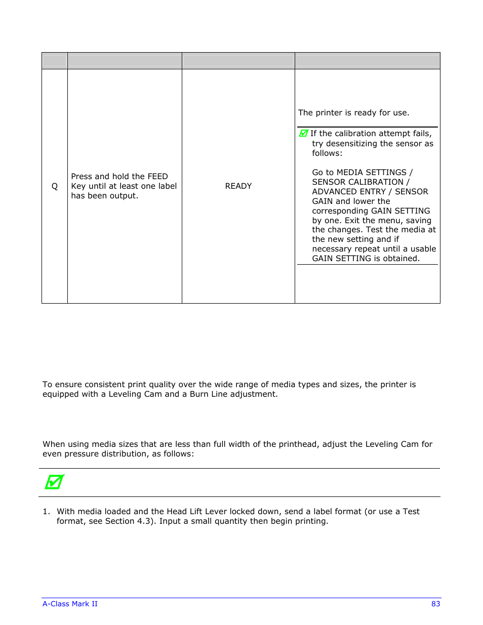 3 printhead adjustments | Datamax-O'Neil A-Class Mark II Operator’s Manual User Manual | Page 93 / 160