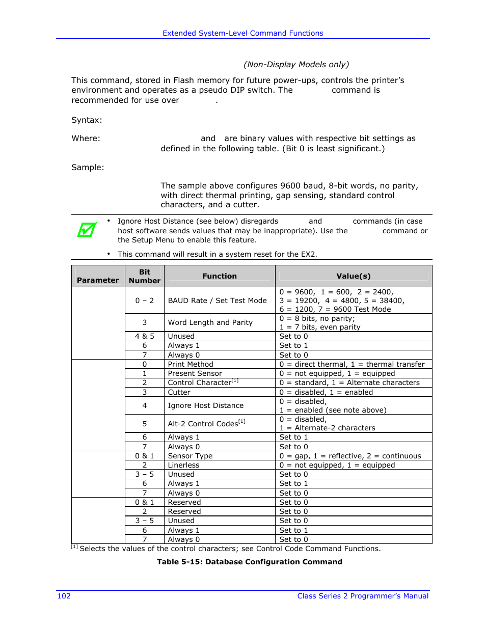 Stx kd database configuration | Datamax-O'Neil Class Series II Programmer’s Manual User Manual | Page 116 / 334