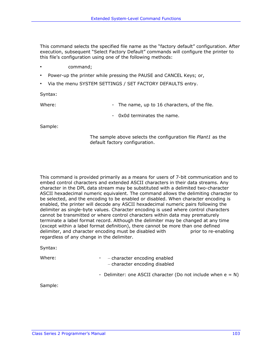 Datamax-O'Neil Class Series II Programmer’s Manual User Manual | Page 117 / 334