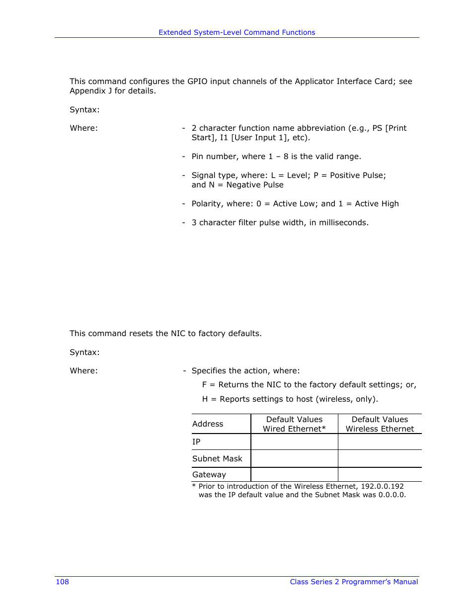 Datamax-O'Neil Class Series II Programmer’s Manual User Manual | Page 122 / 334