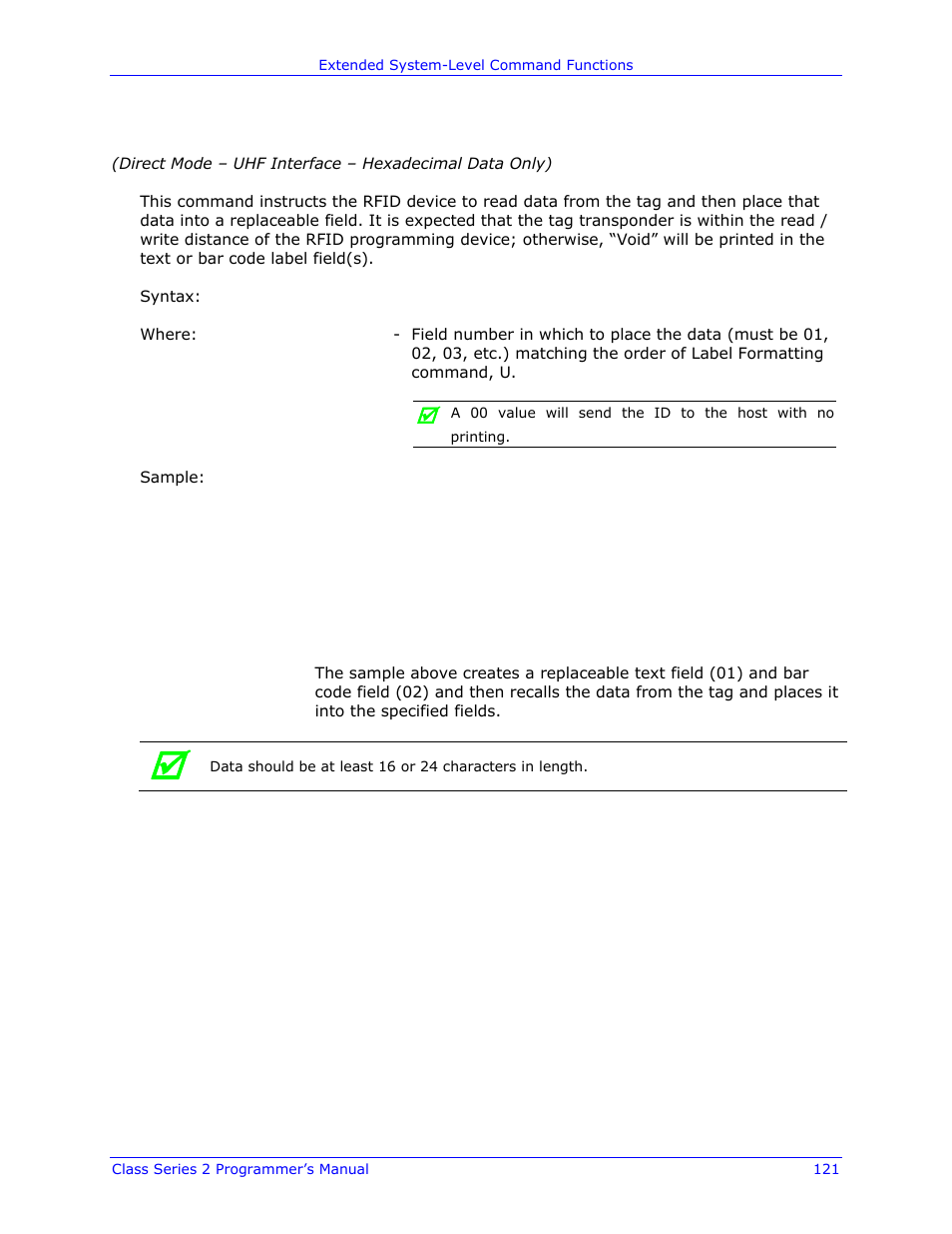 Datamax-O'Neil Class Series II Programmer’s Manual User Manual | Page 135 / 334