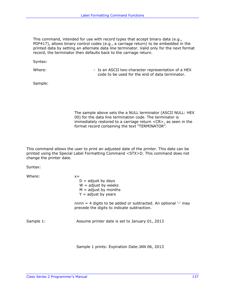Datamax-O'Neil Class Series II Programmer’s Manual User Manual | Page 151 / 334