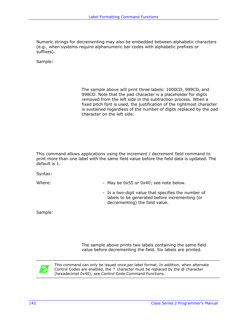 Datamax-O'Neil Class Series II Programmer’s Manual User Manual | Page 156 / 334