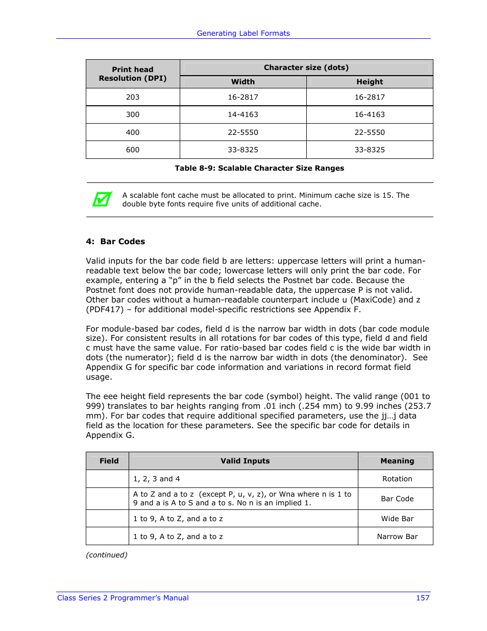 Datamax-O'Neil Class Series II Programmer’s Manual User Manual | Page 171 / 334