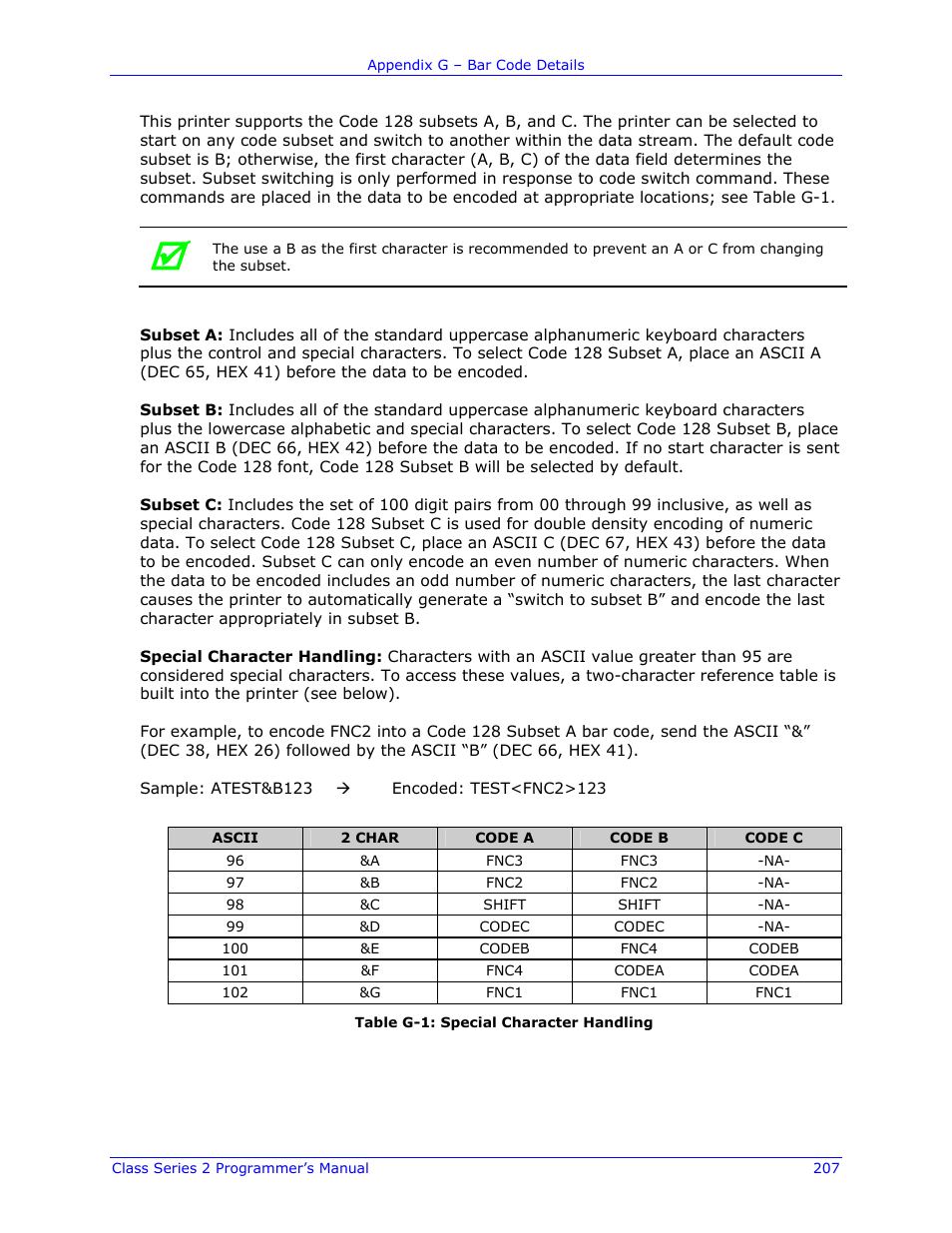 Datamax-O'Neil Class Series II Programmer’s Manual User Manual | Page 221 / 334