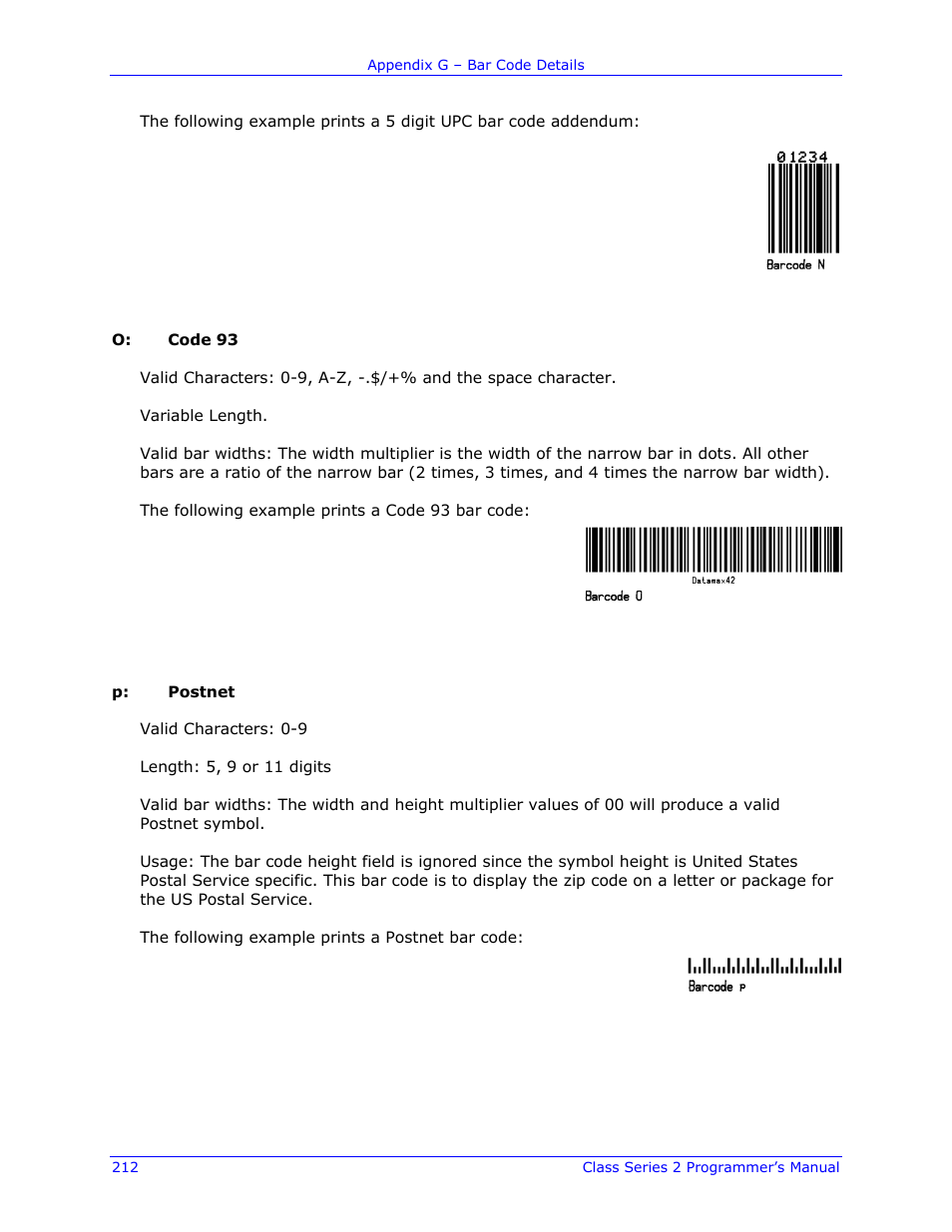 Datamax-O'Neil Class Series II Programmer’s Manual User Manual | Page 226 / 334