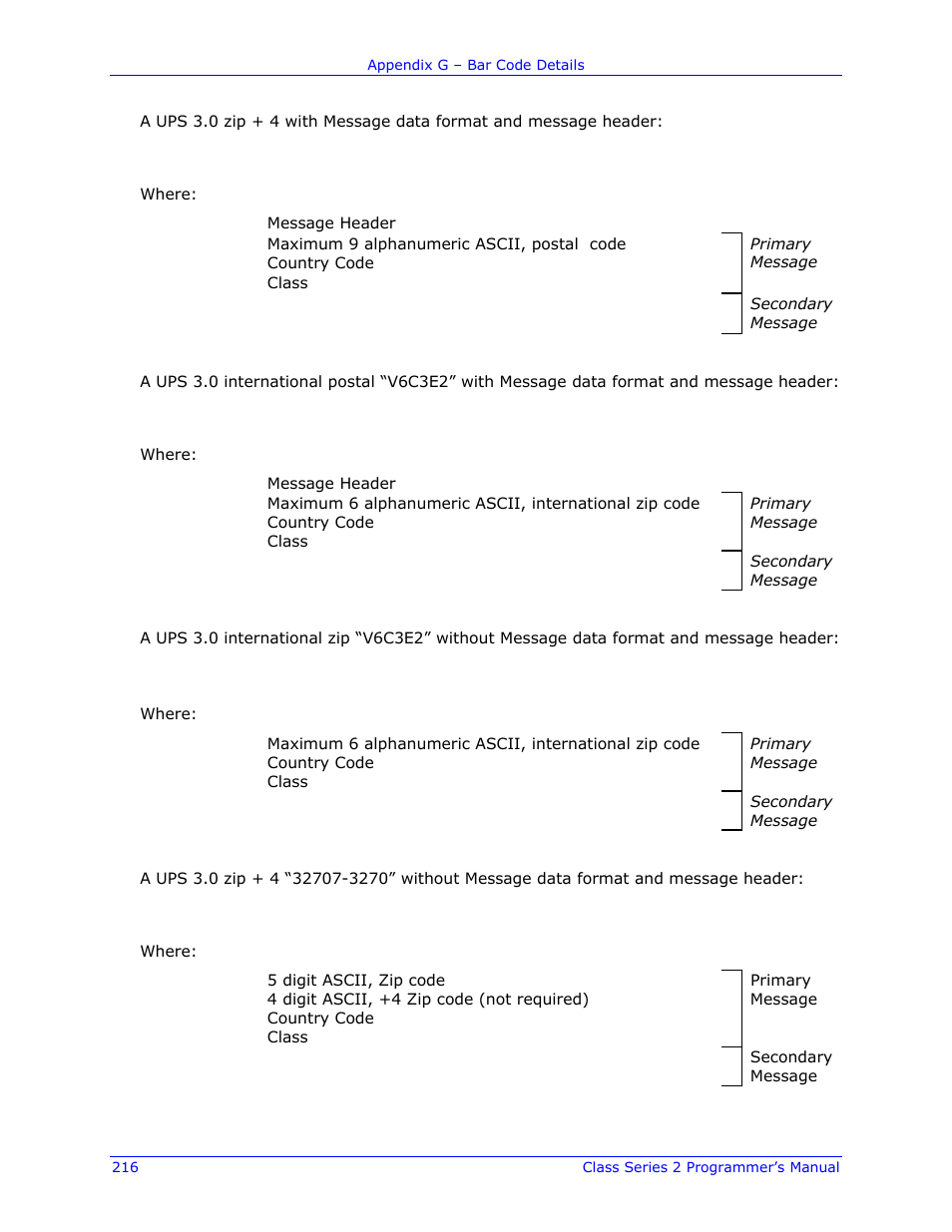 Upsn | Datamax-O'Neil Class Series II Programmer’s Manual User Manual | Page 230 / 334