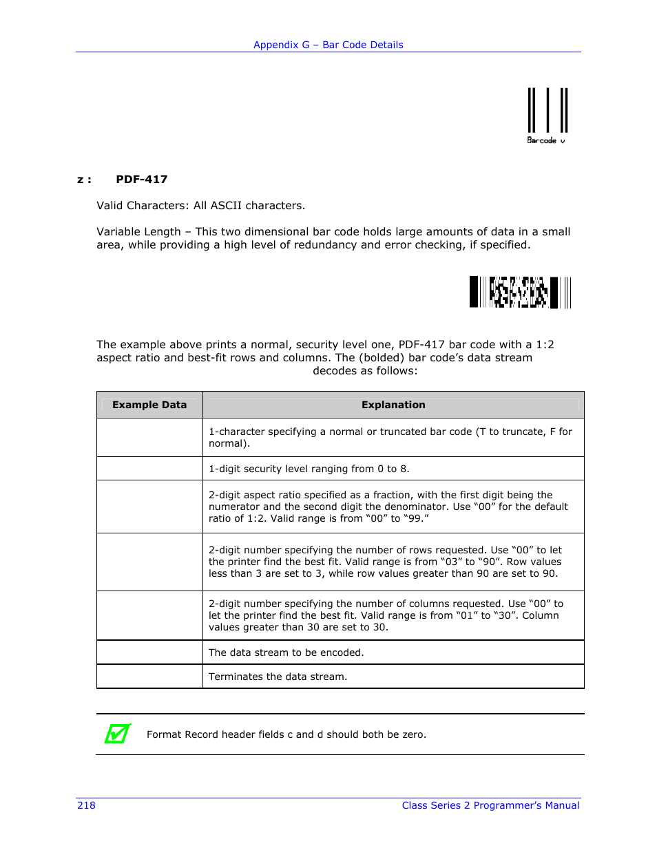 Datamax-O'Neil Class Series II Programmer’s Manual User Manual | Page 232 / 334