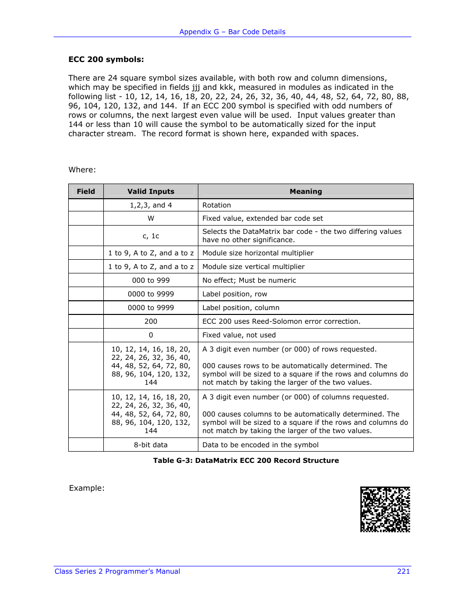 Datamax-O'Neil Class Series II Programmer’s Manual User Manual | Page 235 / 334