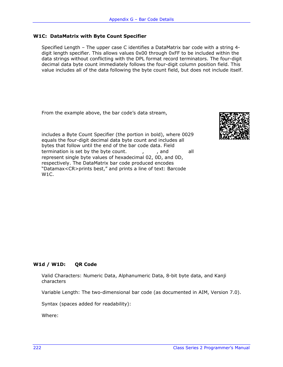 Datamax-O'Neil Class Series II Programmer’s Manual User Manual | Page 236 / 334