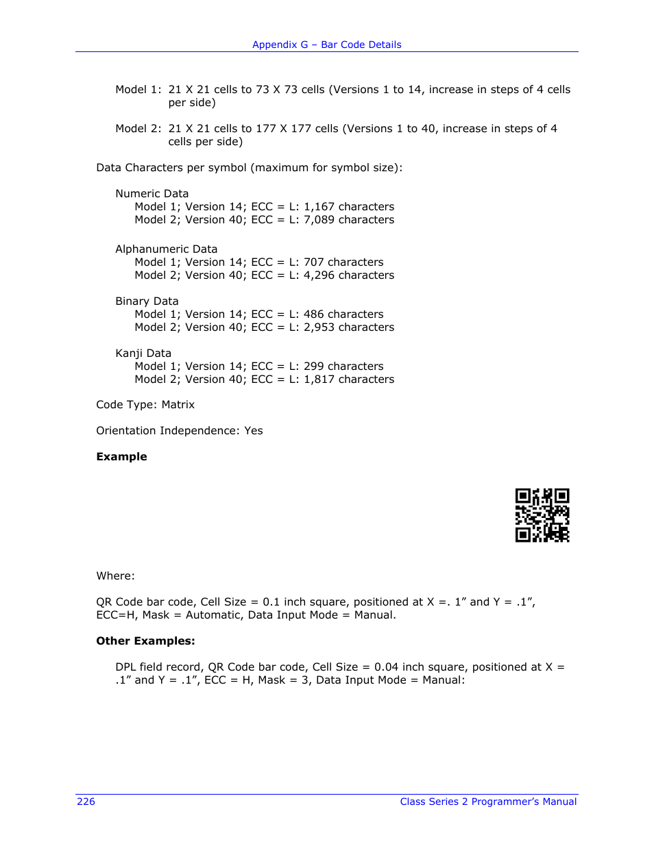 Datamax-O'Neil Class Series II Programmer’s Manual User Manual | Page 240 / 334