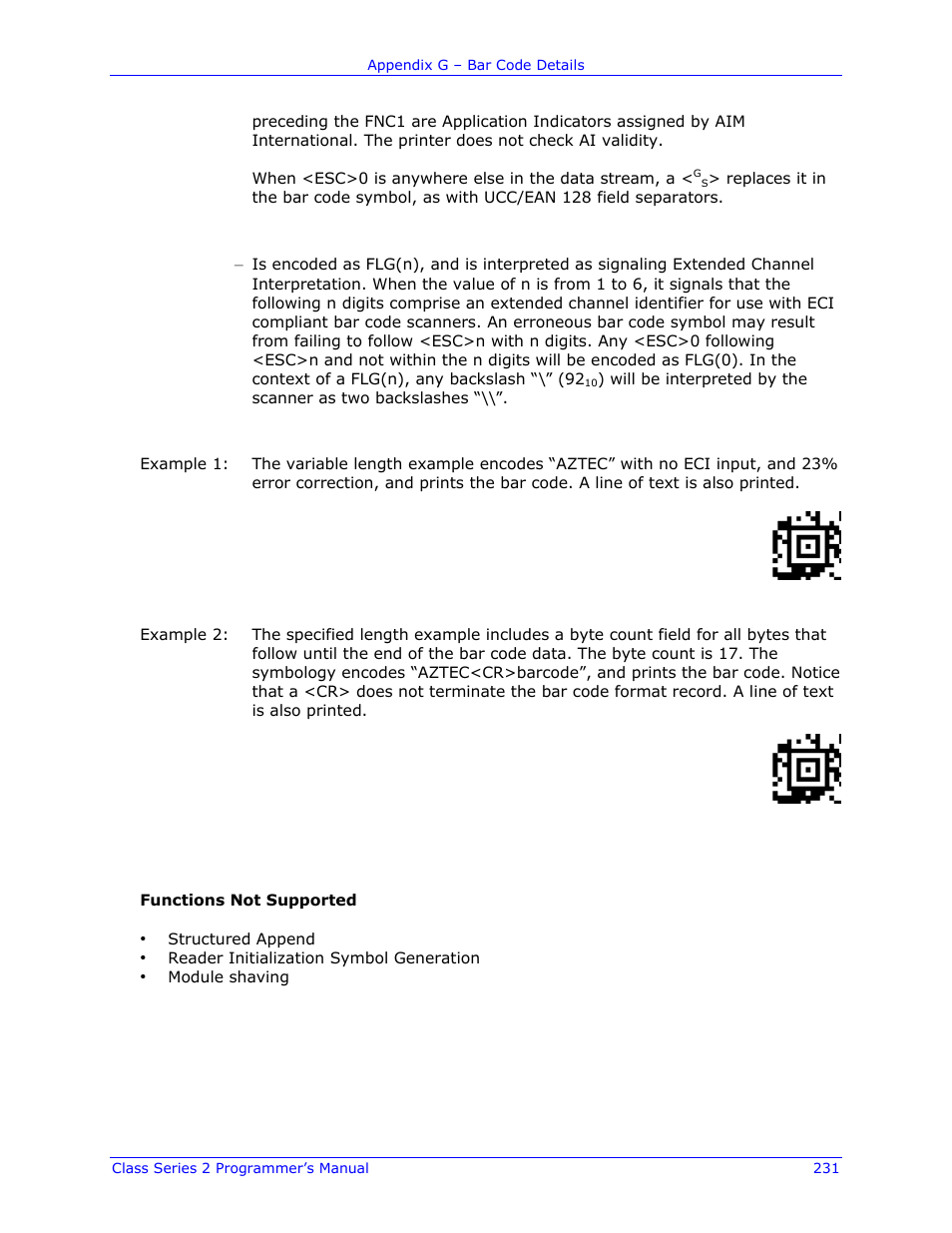 Datamax-O'Neil Class Series II Programmer’s Manual User Manual | Page 245 / 334